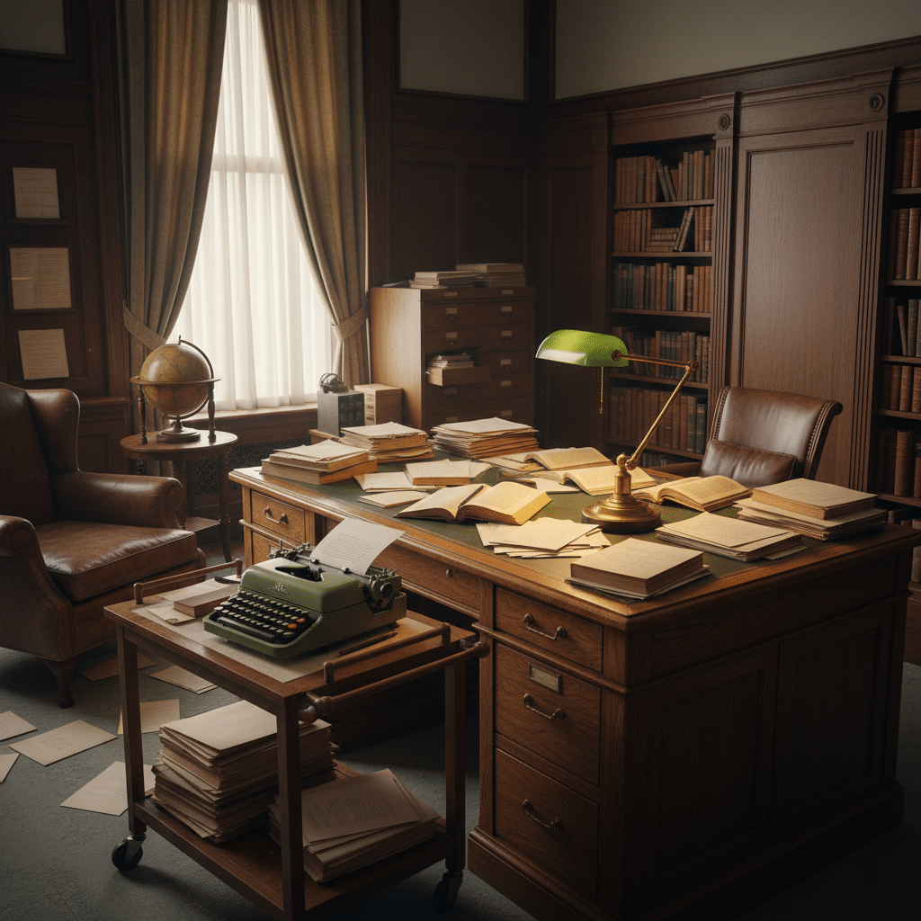 1960s academic office with typewriter