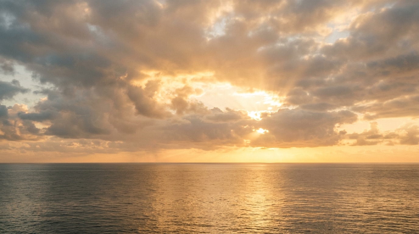 What is a miracle - golden sunrise over calm ocean representing a shift in perception